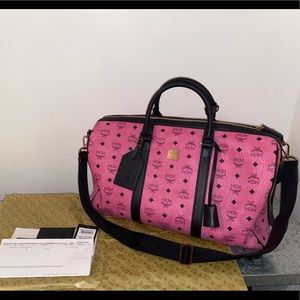 NEW NEVER USED PINK with BLACK TRIM MCM WEEKENDER